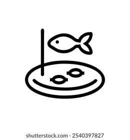 Fischteich-Symbol, Vektorgrafik-Stil