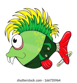 fish-punk. Style cartoon.