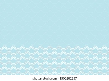 Fishscale colorful pattern, decorative style. Horizontal background.