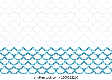 Fishscale colorful pattern, decorative style. Horizontal background.