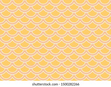 Fishscale colorful pattern, decorative style. Horizontal background.