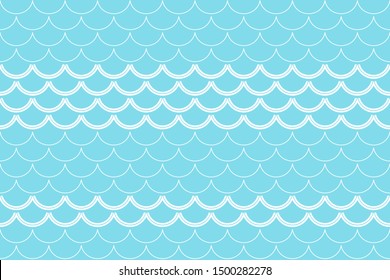 Fishscale colorful pattern, decorative style. Horizontal background.