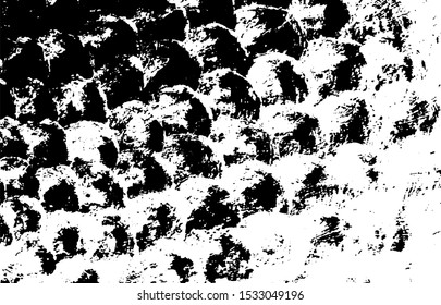 Fishscale texture. Distressed uneven grunge background. Abstract distressed vector illustration. Overlay over any design to create interesting effect and depth. Black isolated on white. EPS10