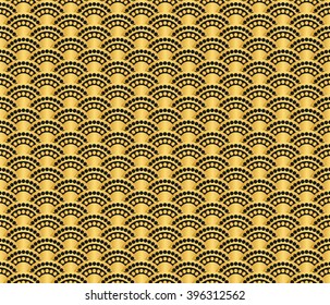 Fish-scales Seamless pattern. Oriental traditional ornament. 