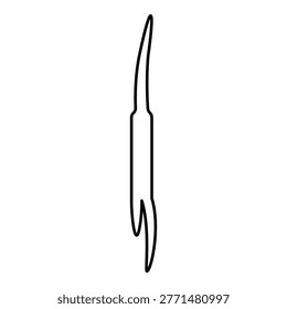 Fish-scaling knife Shrimp peeling knife contour outline line icon black color vector illustration image thin flat style simple