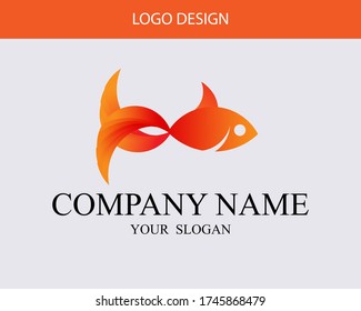 fish-shaped logo design. simple modern and golden ratio.