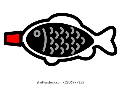 A fish-shaped soy sauce container