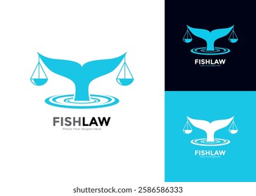 Fishtail law logo vector design. Suitable for sport, law firm office, attorney, sea law