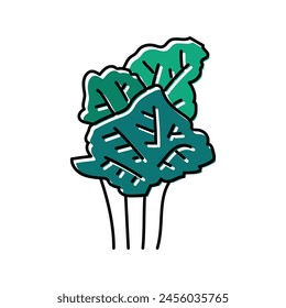 fishtail palm tree color icon vector. fishtail palm tree sign. isolated symbol illustration