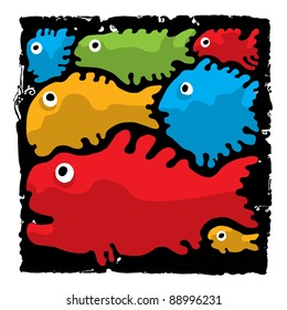 fishtank with lot of vivid fish