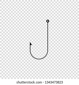 fisning hook vector icon on empty background black