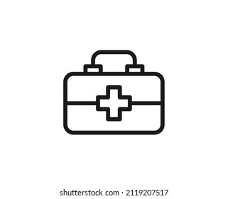 Fisrt aid kit  line icon. Vector symbol in trendy flat style on white background. Veterinary sign for design.