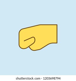 fist 2 colored line icon. Simple yellow and brown element illustration. fist concept outline symbol design from emoji set