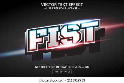 Fist 3D editable text effect template