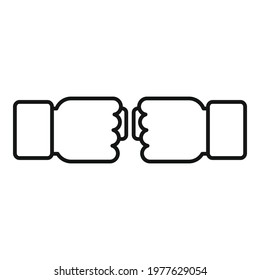 Fist abuse icon. Outline Fist abuse vector icon for web design isolated on white background