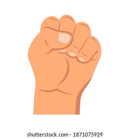 Fist of an adult man. The gesture of the hand. Vector illustration isolated on white background.