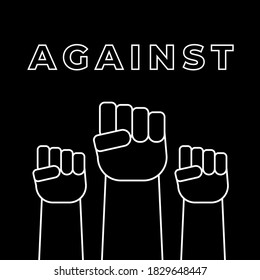 Fist Against Symbol Freedom Logo Vector Art Graphic Design 