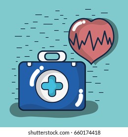 fist aid kit briefcase with heartbeat