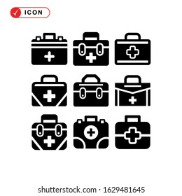 fist aid kit icon or logo isolated sign symbol vector illustration - Collection of high quality black style vector icons
