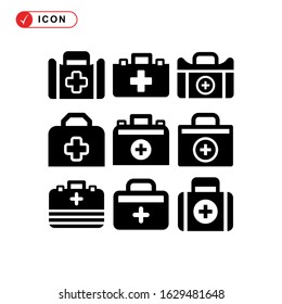 fist aid kit icon or logo isolated sign symbol vector illustration - Collection of high quality black style vector icons
