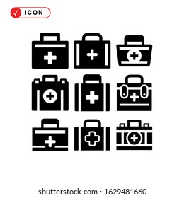 fist aid kit icon or logo isolated sign symbol vector illustration - Collection of high quality black style vector icons
