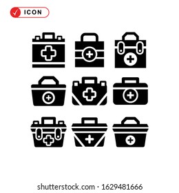 fist aid kit icon or logo isolated sign symbol vector illustration - Collection of high quality black style vector icons
