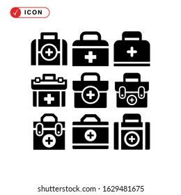 fist aid kit icon or logo isolated sign symbol vector illustration - Collection of high quality black style vector icons
