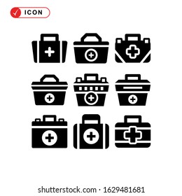 fist aid kit icon or logo isolated sign symbol vector illustration - Collection of high quality black style vector icons
