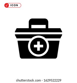 fist aid kit icon or logo isolated sign symbol vector illustration - high quality black style vector icons
