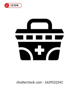 fist aid kit icon or logo isolated sign symbol vector illustration - high quality black style vector icons
