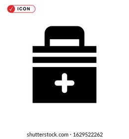 fist aid kit icon or logo isolated sign symbol vector illustration - high quality black style vector icons
