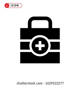 fist aid kit icon or logo isolated sign symbol vector illustration - high quality black style vector icons

