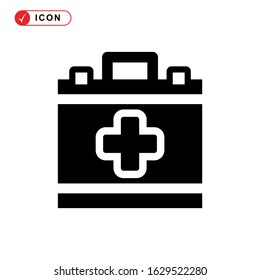 fist aid kit icon or logo isolated sign symbol vector illustration - high quality black style vector icons
