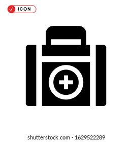 fist aid kit icon or logo isolated sign symbol vector illustration - high quality black style vector icons
