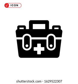 fist aid kit icon or logo isolated sign symbol vector illustration - high quality black style vector icons
