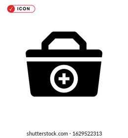 fist aid kit icon or logo isolated sign symbol vector illustration - high quality black style vector icons
