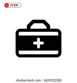 fist aid kit icon or logo isolated sign symbol vector illustration - high quality black style vector icons
