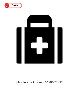 fist aid kit icon or logo isolated sign symbol vector illustration - high quality black style vector icons
