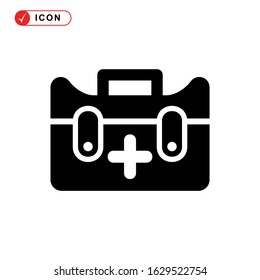 fist aid kit icon or logo isolated sign symbol vector illustration - high quality black style vector icons
