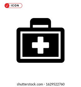 fist aid kit icon or logo isolated sign symbol vector illustration - high quality black style vector icons
