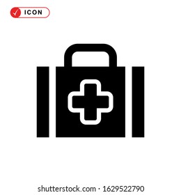 fist aid kit icon or logo isolated sign symbol vector illustration - high quality black style vector icons
