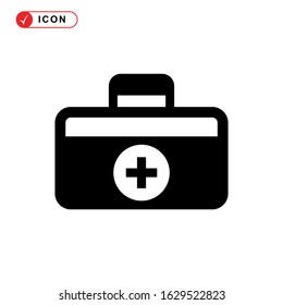 fist aid kit icon or logo isolated sign symbol vector illustration - high quality black style vector icons
