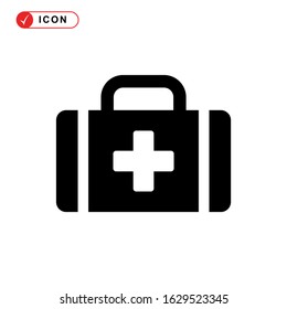 fist aid kit icon or logo isolated sign symbol vector illustration - high quality black style vector icons
