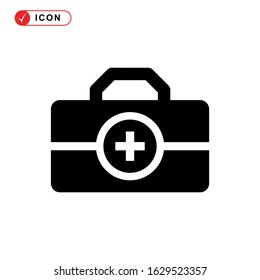 fist aid kit icon or logo isolated sign symbol vector illustration - high quality black style vector icons
