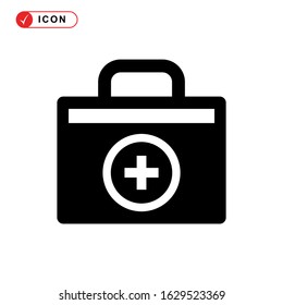 fist aid kit icon or logo isolated sign symbol vector illustration - high quality black style vector icons
