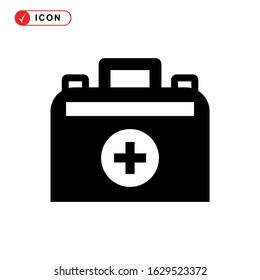fist aid kit icon or logo isolated sign symbol vector illustration - high quality black style vector icons
