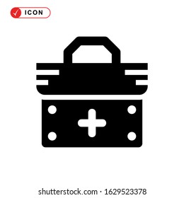 fist aid kit icon or logo isolated sign symbol vector illustration - high quality black style vector icons
