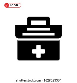 fist aid kit icon or logo isolated sign symbol vector illustration - high quality black style vector icons
