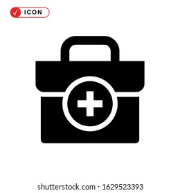 fist aid kit icon or logo isolated sign symbol vector illustration - high quality black style vector icons
