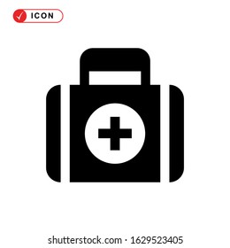 fist aid kit icon or logo isolated sign symbol vector illustration - high quality black style vector icons
